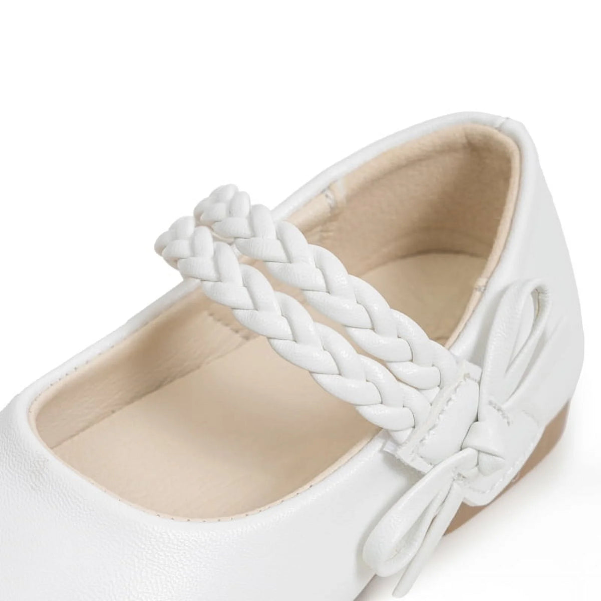 White Mary Jane Flat Toddler Dress Shoes U843098