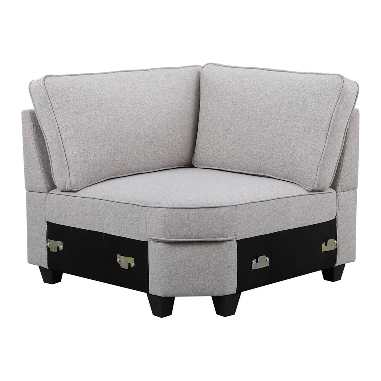 Dark Gray Linen 7Pc Modular Sectional Sofa Chaise and Ottoman I78123