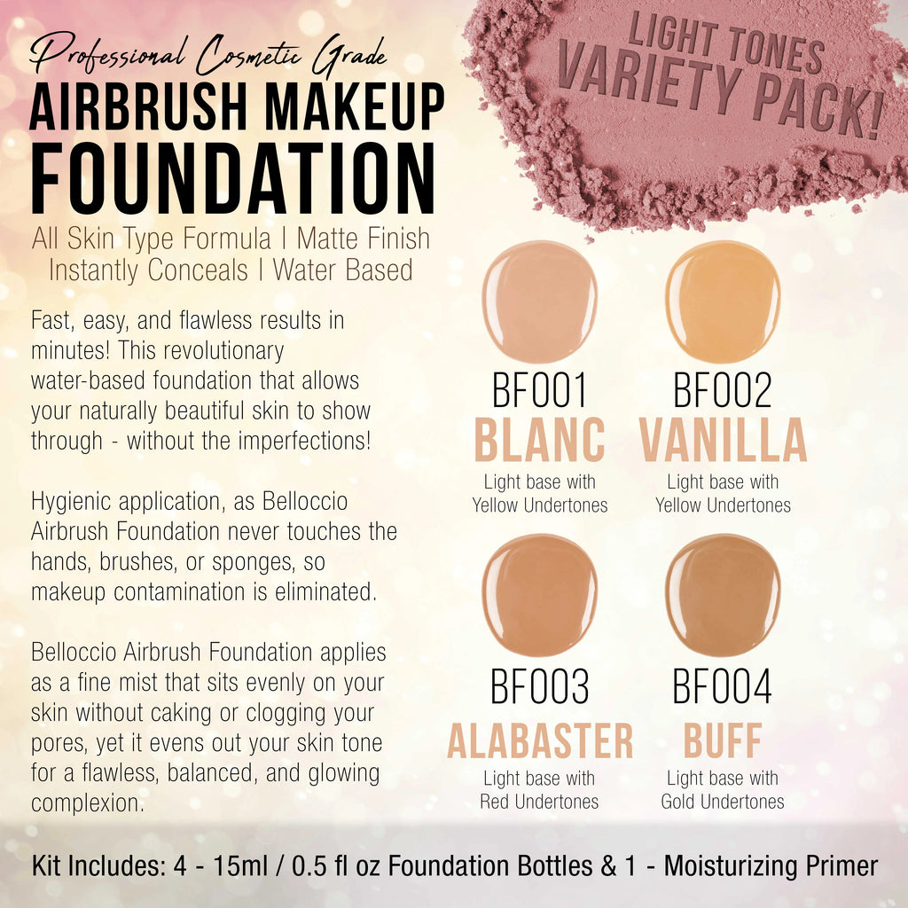 Airbrush Makeup Foundation Set Light Shade Face Cosmetic Kit E280358