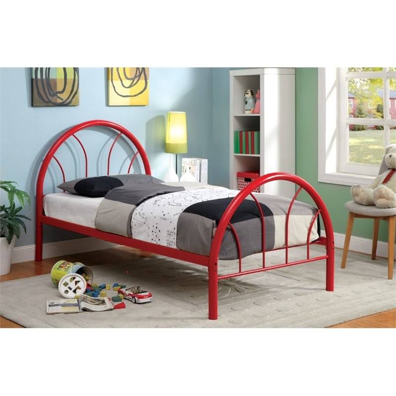 Red Full Metal Arch Bed F302786