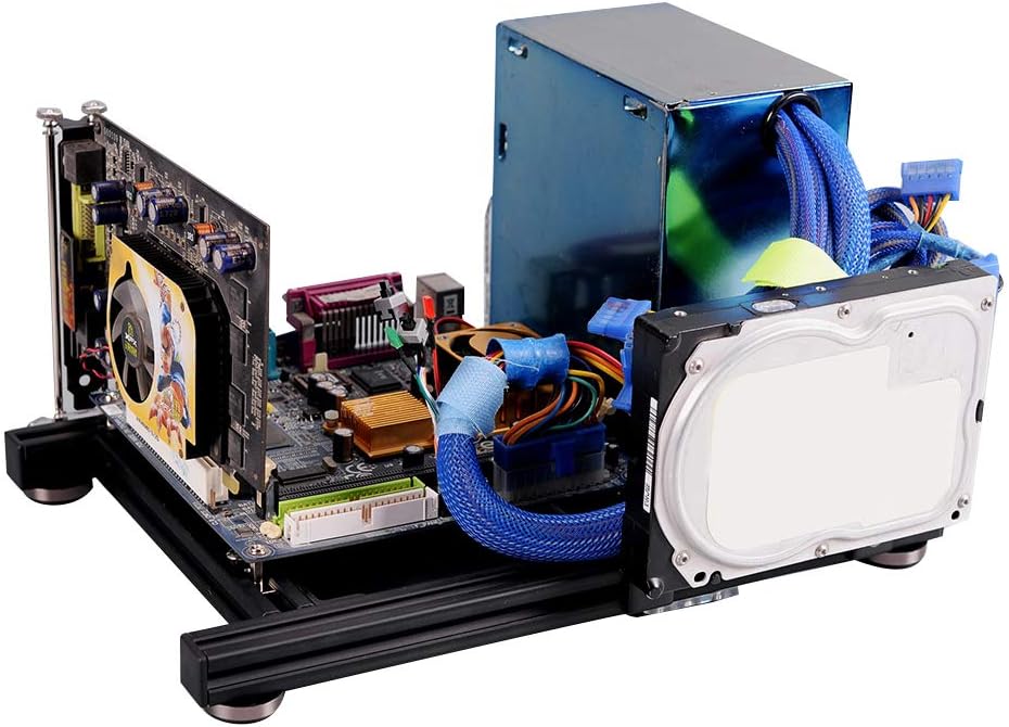 Black Aluminum Open Air Computer Test Bench Case W627