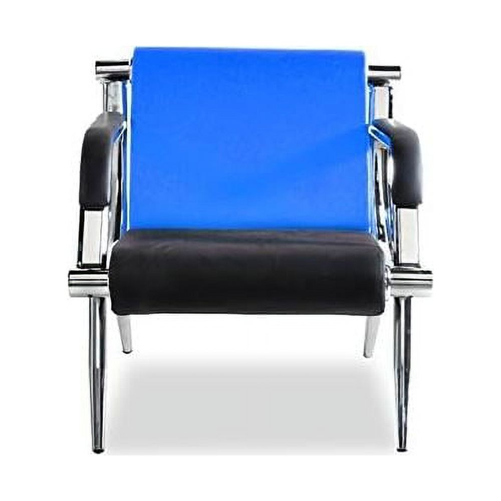 Blue And Black PU Leather Office Reception Chair U873488