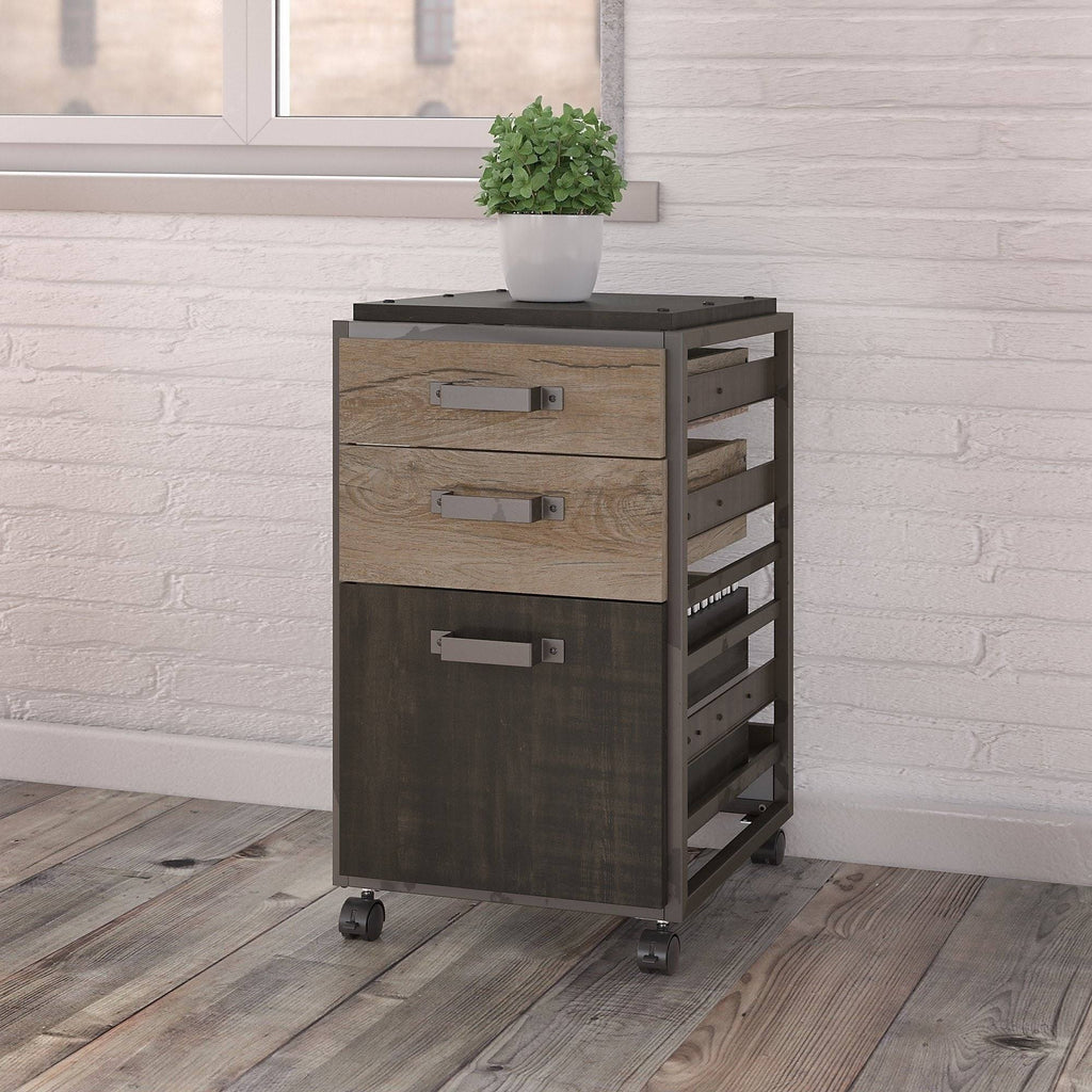 3 Drawer Mobile File Cabinet in Cottage White B486234