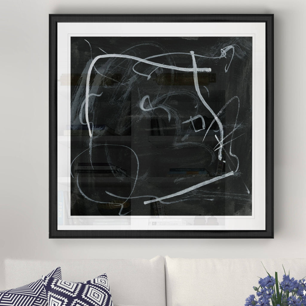 Black Framed Print 22 x 22 Gold O4317