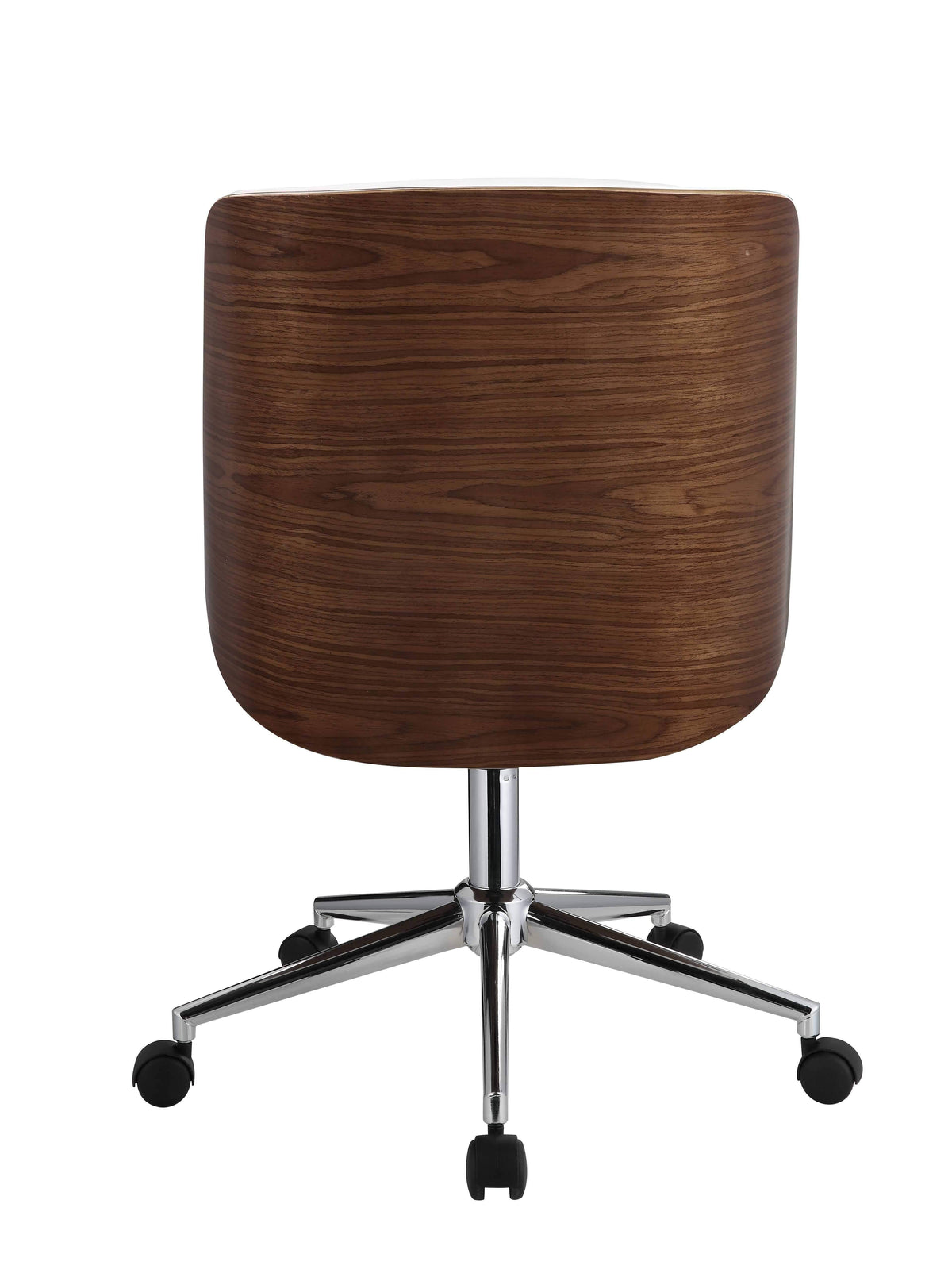 White Leatherette and Walnut Office Chair T409