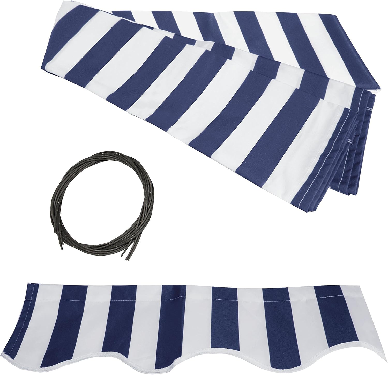 Green/White Stripes 100% Polyester Patio Awning Replacement A55468