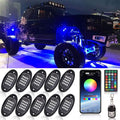 RGB 160 LEDs Phone APP Control Underglow Light Kit for Trucks Cars SUV ATV (10 Pods) Pack of 2 Q260