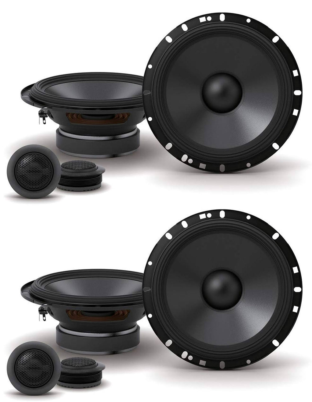 2 Pairs 6.5x22 Car Audio Component Speakers with Tweeters F246403