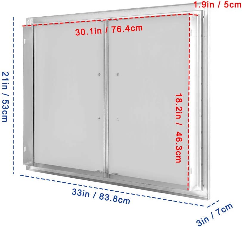 Stainless Steel Outdoor Kitchen Double Access Door X9422