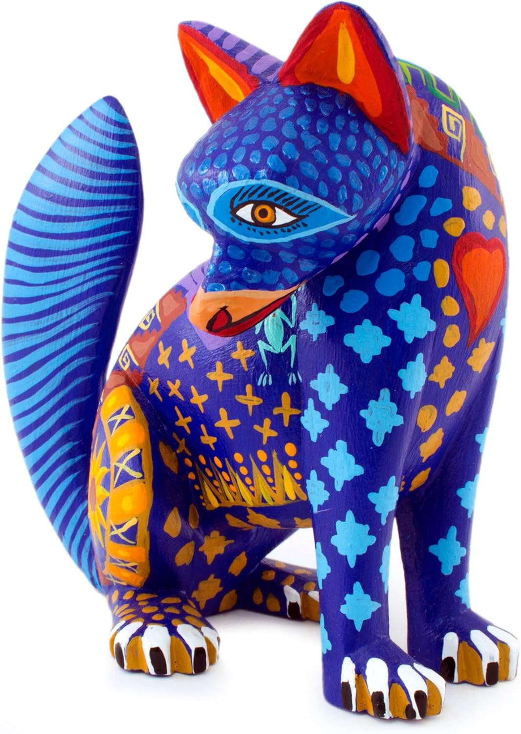 Blue Animal Themed Wood Sculpture F9269