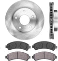 5 Lug Brake Disc Rotors and Ceramic Brake Pads with Clips E347
