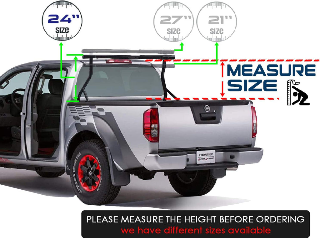 Steel Pickup Truck Low Profile Ladder Rack Sport Bar Two Bar Set M245139