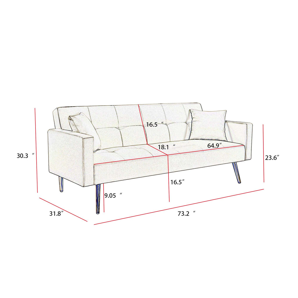 Foldable Fabric Futon Sofa Bed T340