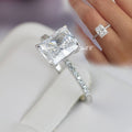 Radiant Cut Engagement Ring 925 Sterling Silver C985780
