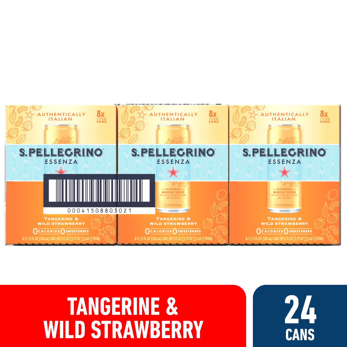 Tangerine and Wild Strawberry Flavored Mineral Water, 267.6 fl oz P684