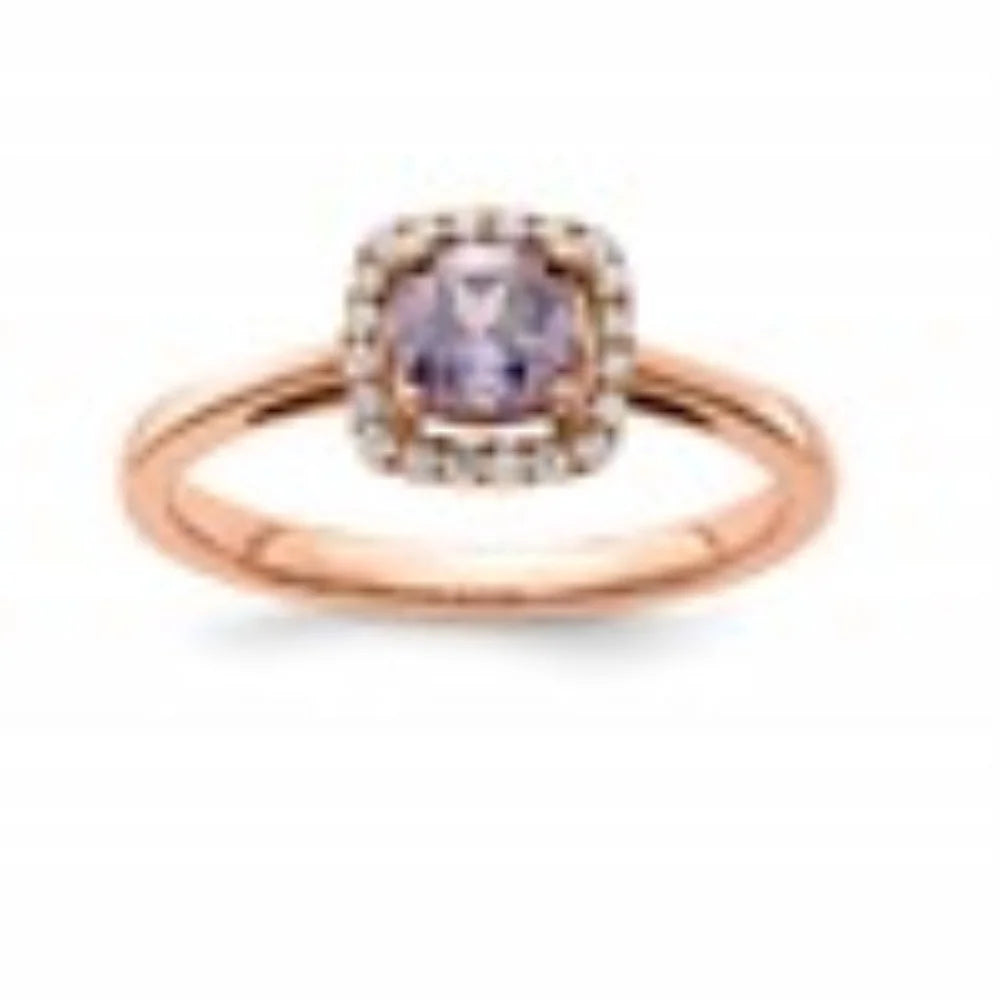 10k White Gold Amethyst and Diamond Ring Size 7 Q2371