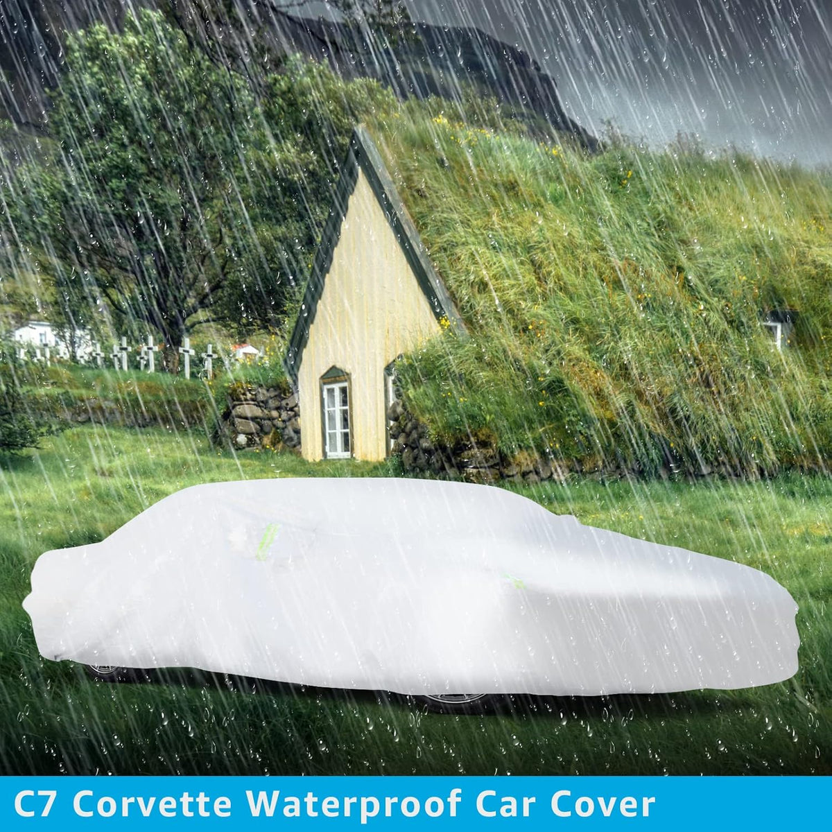 6 Layers Waterproof Full Exterior Car Cover with Zipper P250324