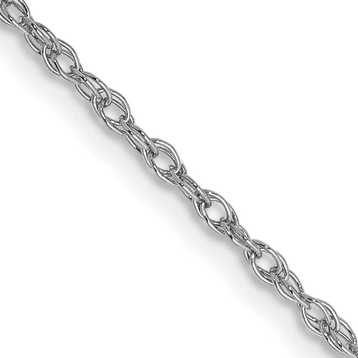 10K White Gold 1.3mm Rope Chain X119