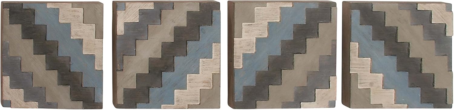 Geometrical Wooden Wall Decor Set of 3, 15 in x 15 in N656992