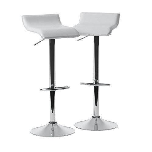 White Chrome Adjustable Swivel Stools Q158513