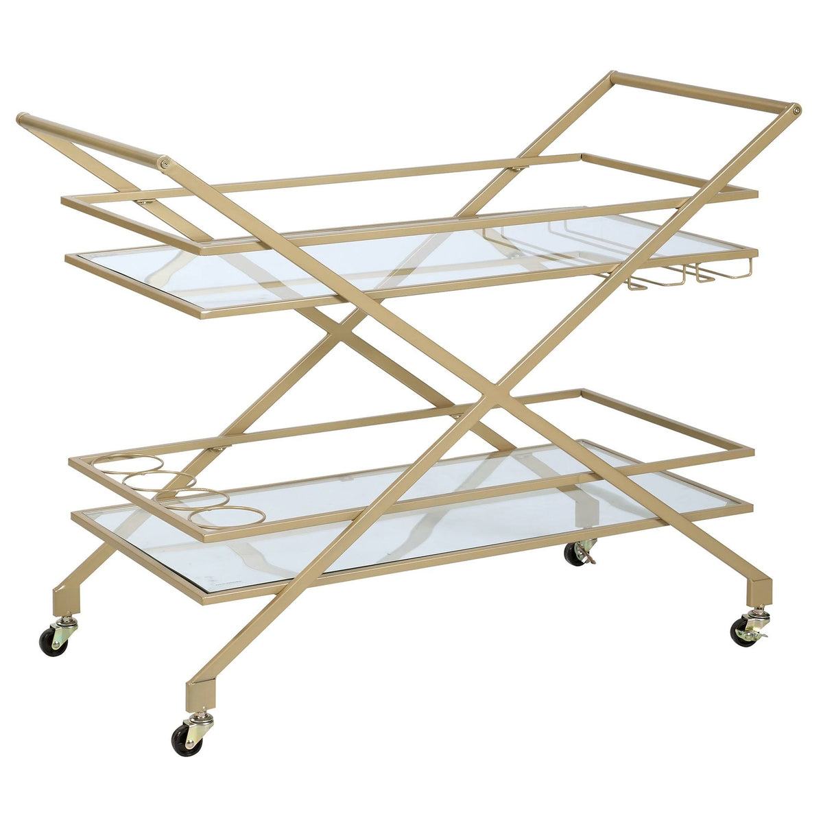 Gold Geometric Metal Bar Cart C534
