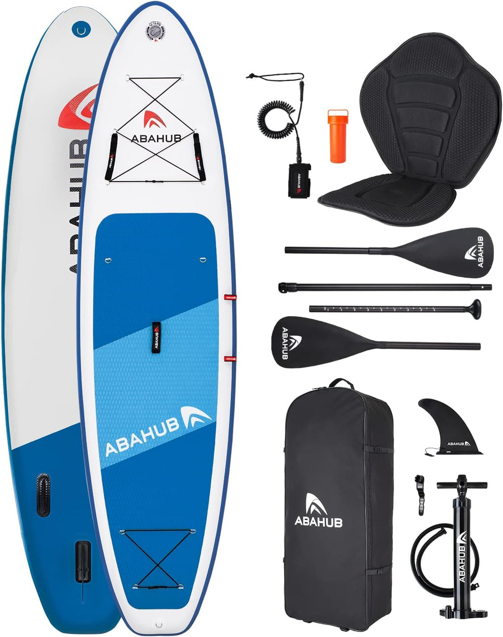 Inflatable SUP Standup Paddleboard with Adjustable 4 Piece 2 in 1 Paddle and Kayak Seat D4469
