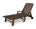 Nautical Mahogany Stackable Wheeled Chaise with Arms B558