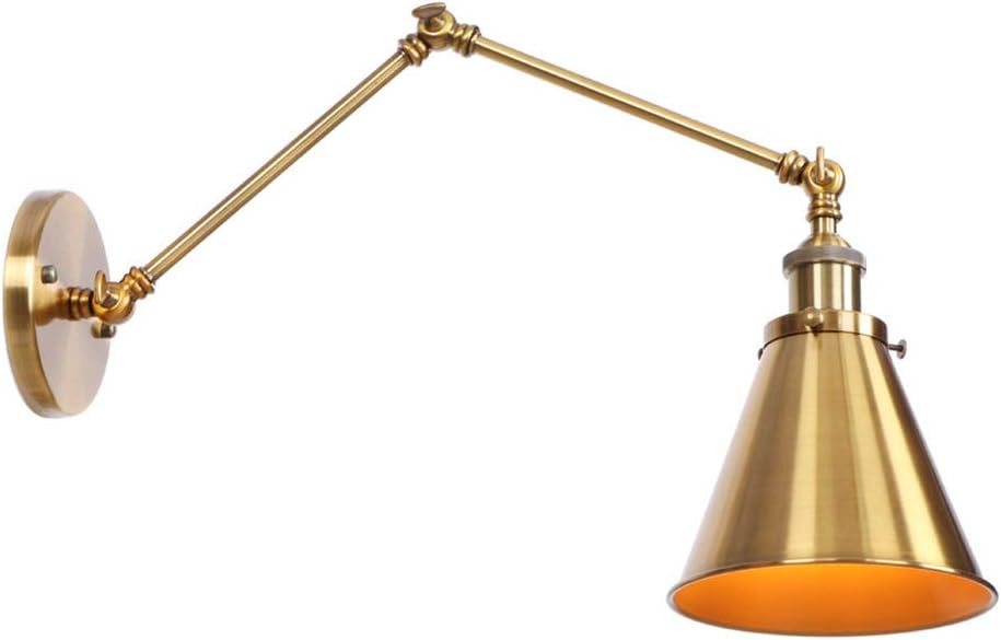 Vintage Wall Lamp Sconce Chrome Plating Funnel Lampshade Wall Mount Lighting Fixture (Bronze) I3490