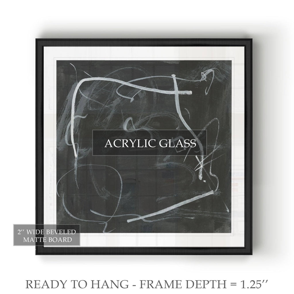 Black Framed Print 22 x 22 Gold O4317