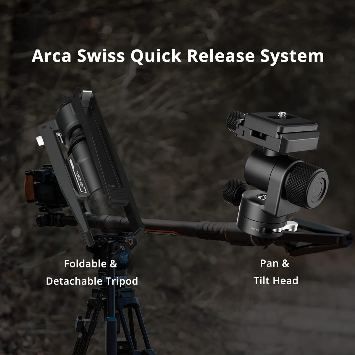 Motorized Monopod Camera Slider with Pan and Tilt Head & Tripod F466595