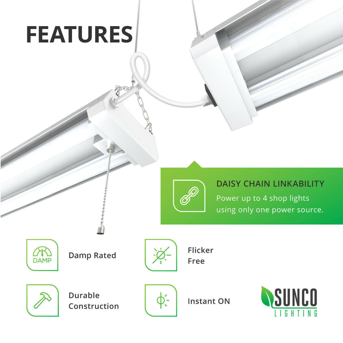 6 Pack Frosted LED Shop Light 40W 4000K Cool White R3323