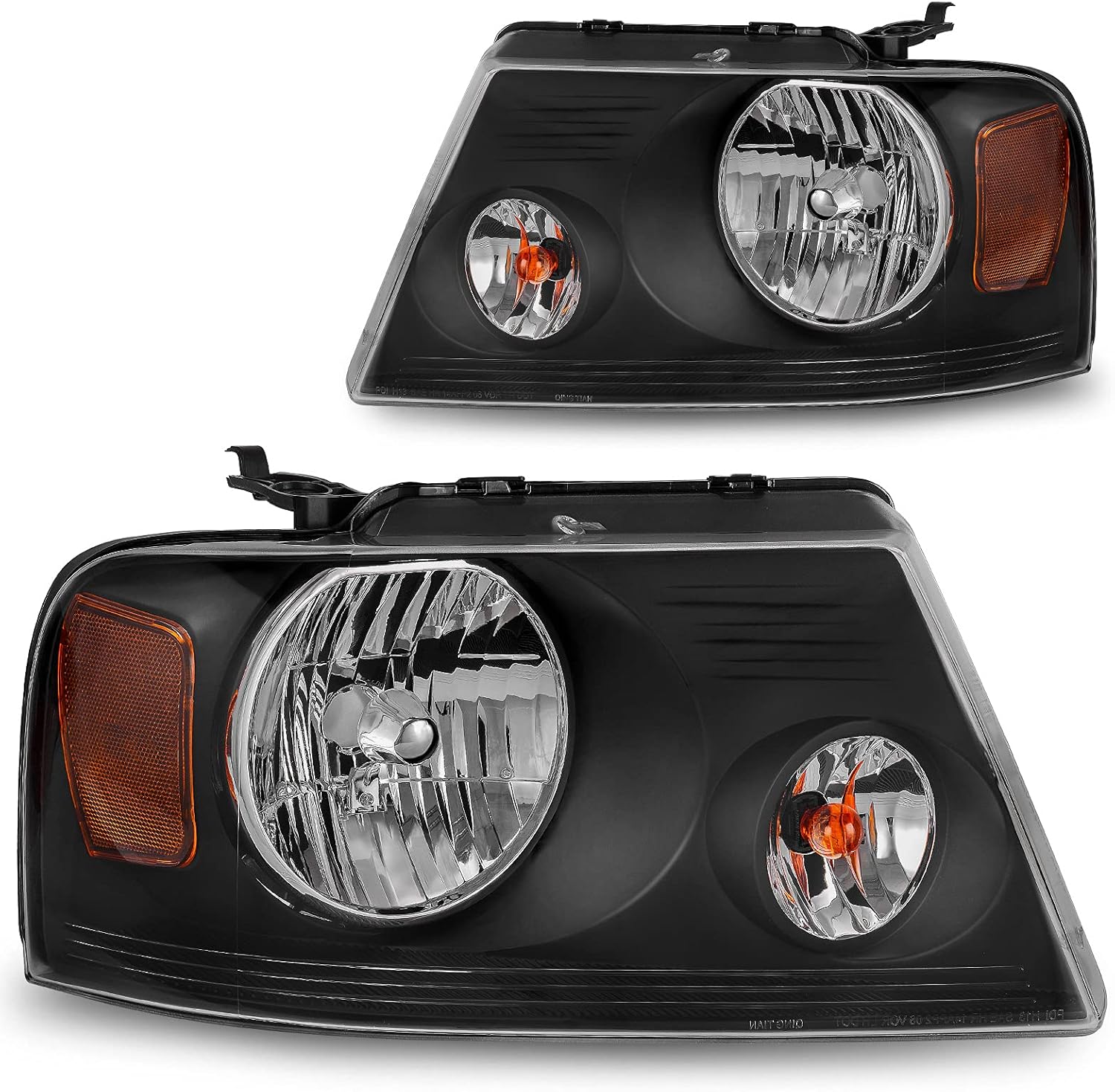 Chrome Housing Amber Reflector Headlight Assembly Y98922