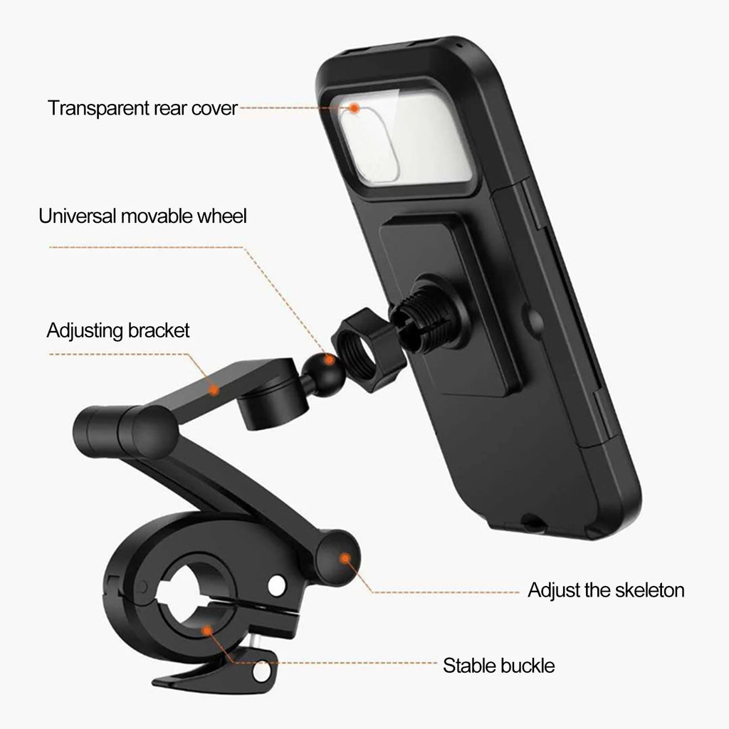 Waterproof Motorcycle Phone Mount Handlebar Phone Holder (Black) U944330