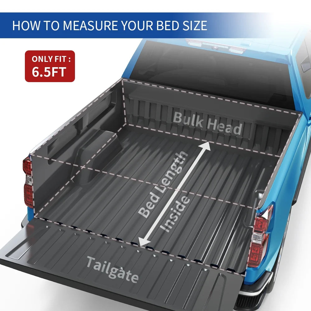 6.5Ft Quad Fold Tonneau Cover Soft Truck Bed Covers N498