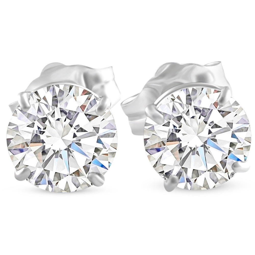 14k Gold Round Diamond Stud Earrings G9878