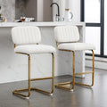 Ivory Boucle Fabric Counter Height Bar Stools Set of 2 B4327