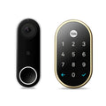 Video Doorbell and Lock in Polished Brass with Nest Connect O3836