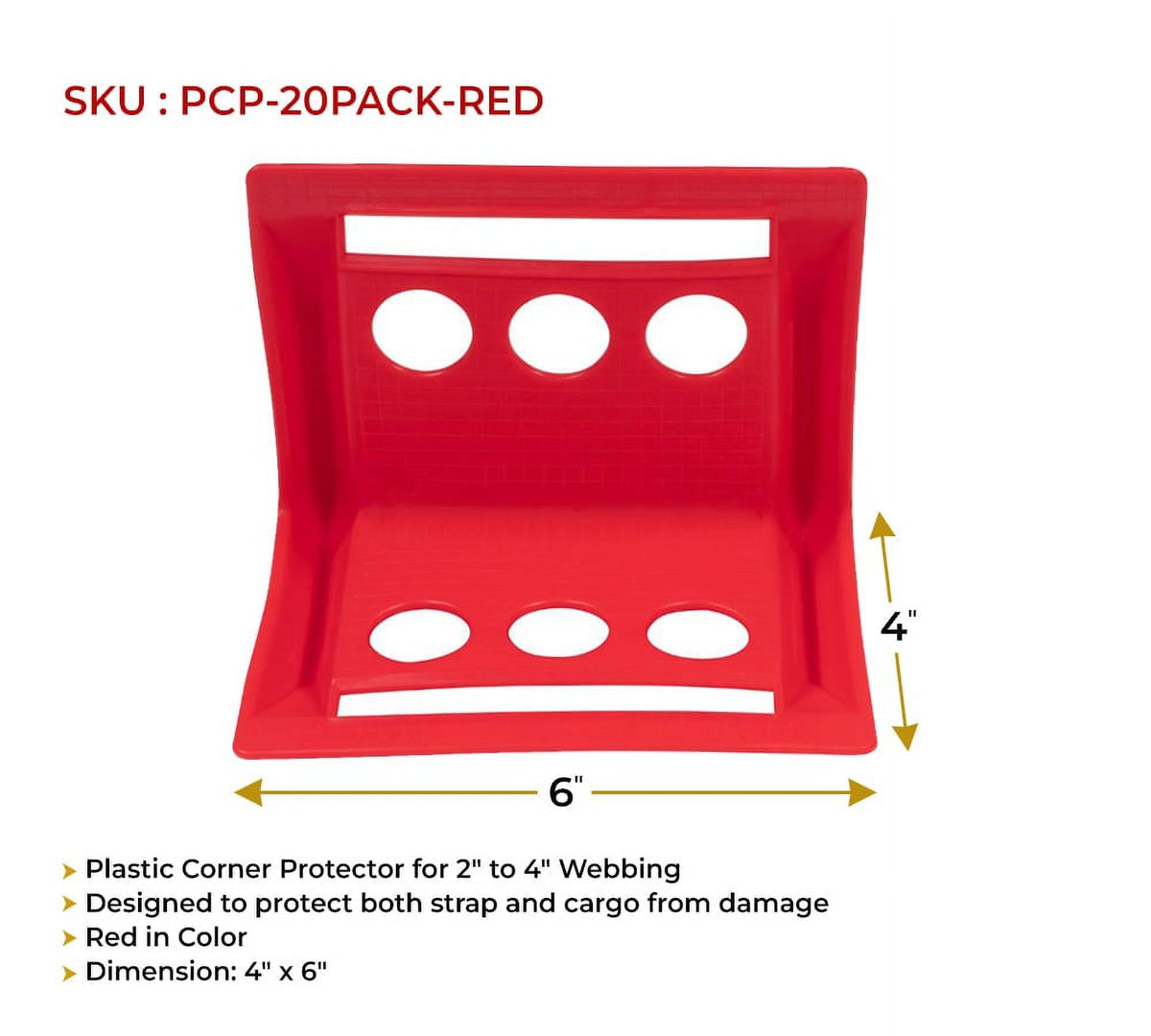 Red 4"x6" Flatbed Edge Protectors with Carrying Case Q2023