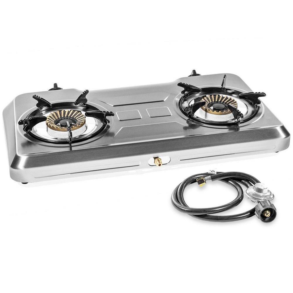 30,000 BTU Portable Stainless Steel Double Burner Stove Fryer U115259