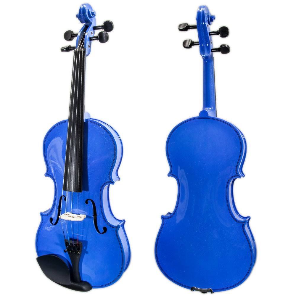 Blue Solidwood Violin with Brazilwood Bow and Case O86049