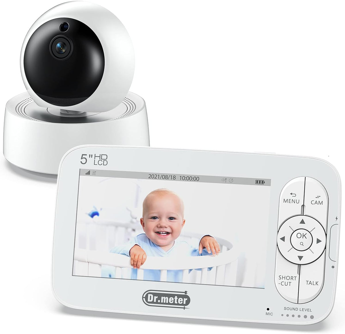 5" 720p HD Baby Monitor with 2 Cameras E31775