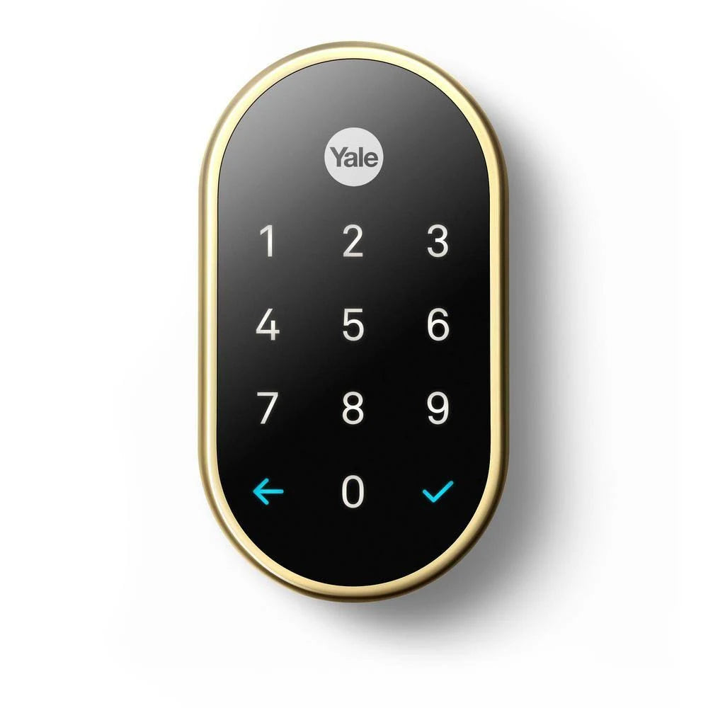Video Doorbell and Lock in Polished Brass with Nest Connect O3836