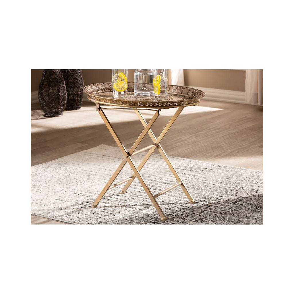 Gold-Tone Metal Folding Tray Table D3220