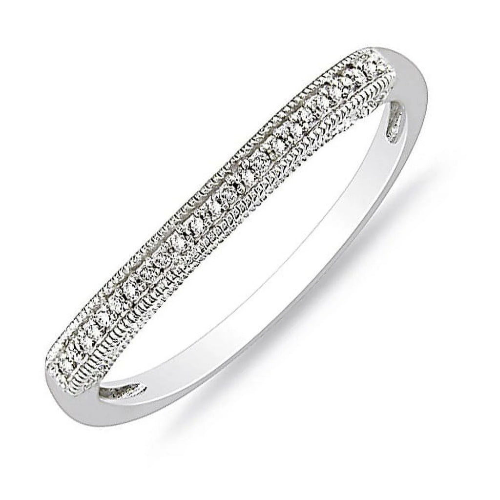 10k White Gold Diamond Wedding Ring Band B13590