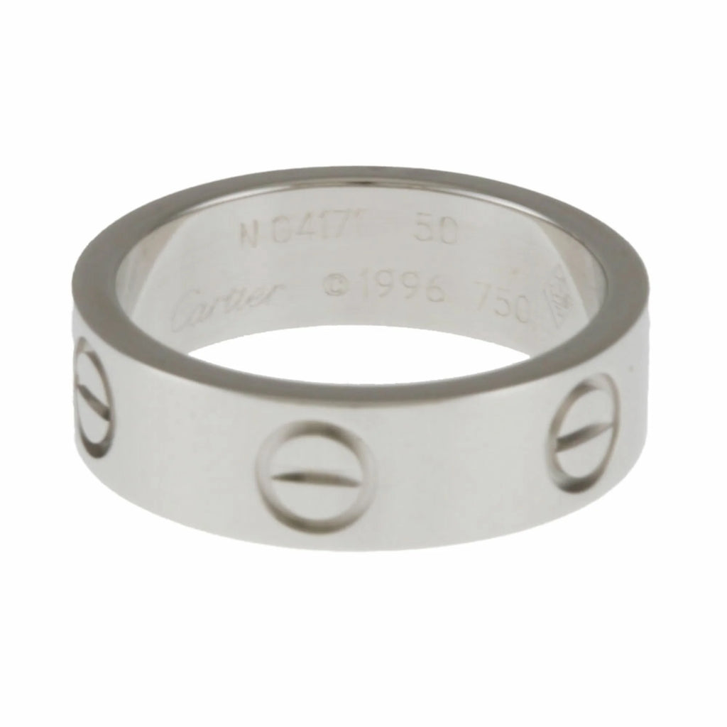 18K White Gold Love Ring J545