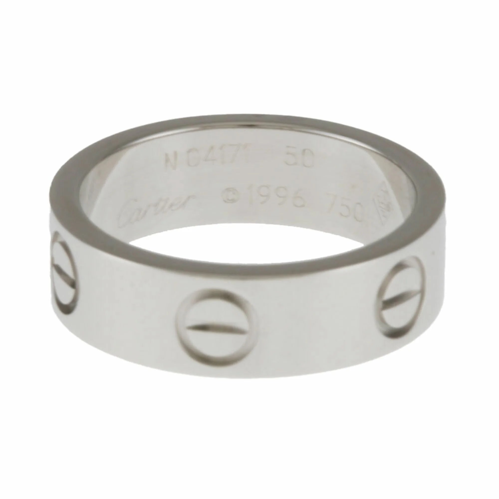 18K White Gold Love Ring J545