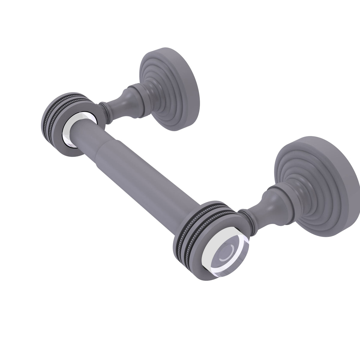 Two Post Toilet Paper Holder with Dotted Accents Unlacquered Brass T42344