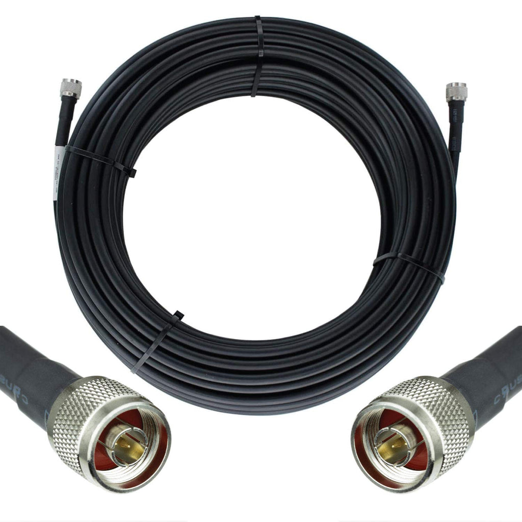 Heavy Duty Ultra Low Loss 50ohm Coaxial Cable 100ft Black N Male to N Male P89146