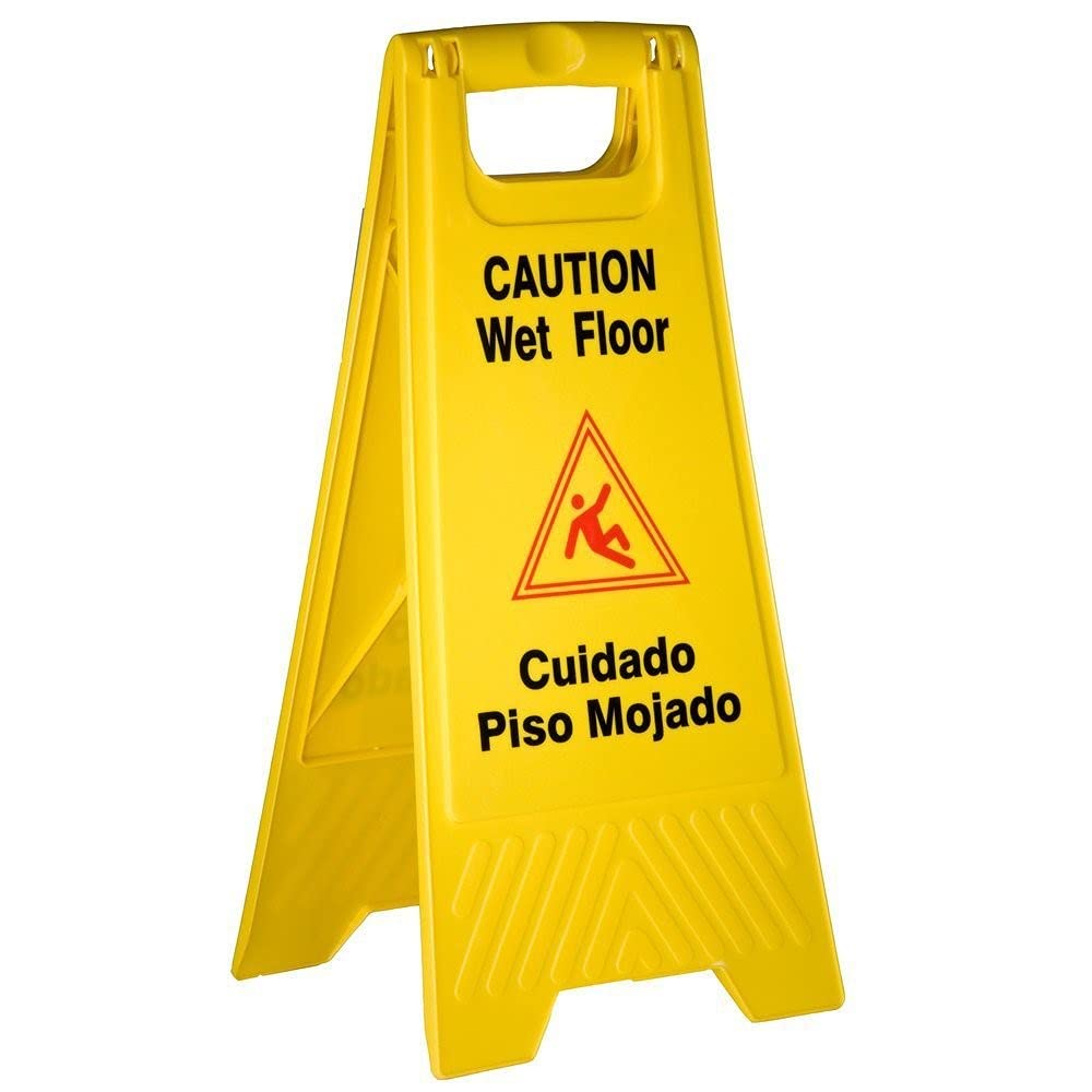 Yellow 2-sided Caution Wet Floor Sign (4 Pack) Z34744