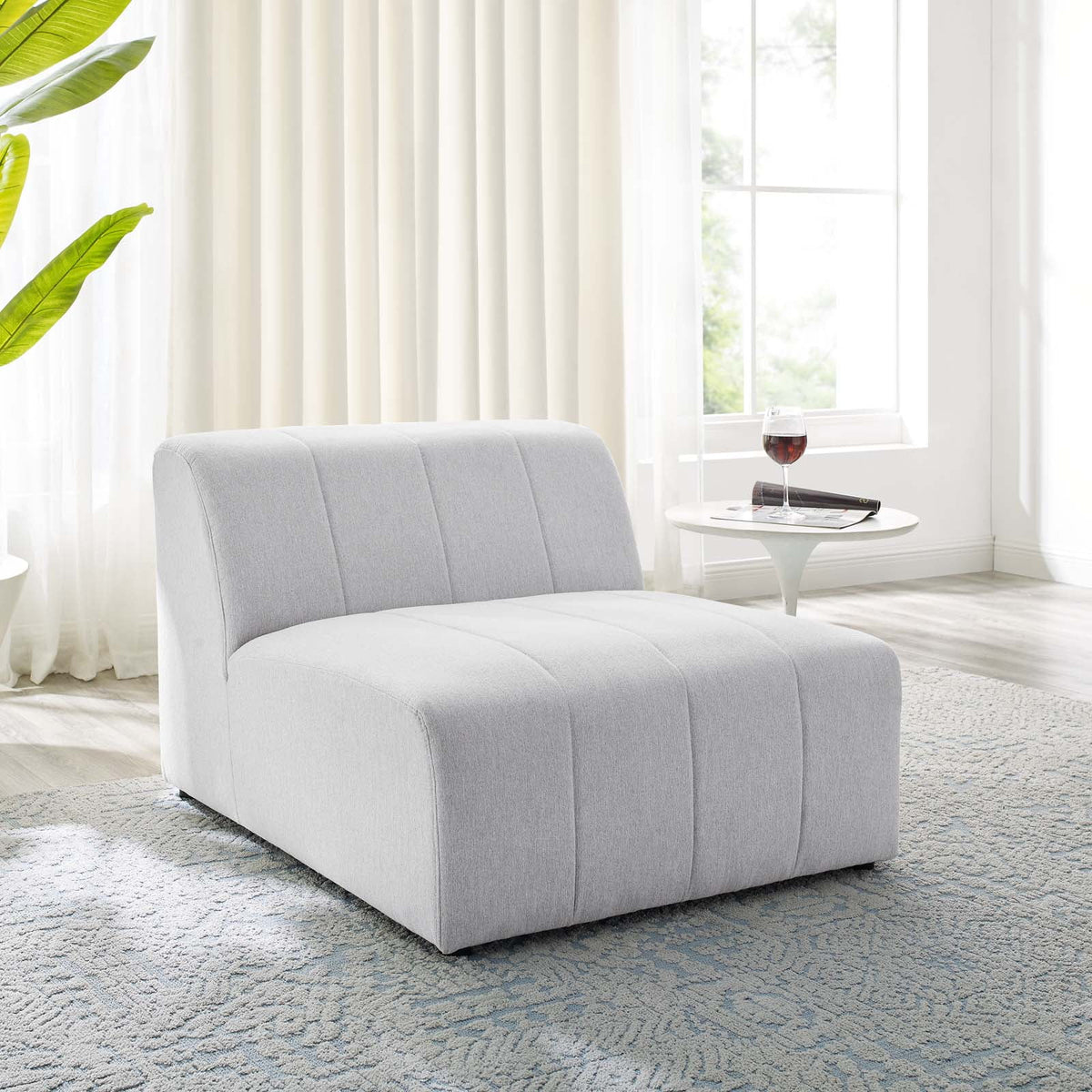 Ivory White Fabric Sofa Chair C66859